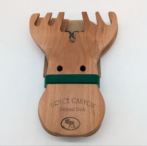 NWT Rock Creek Bryce Canyon Wooden Salad & Pasta Moose Hand Servers
